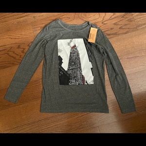 NWT Californian Vintage boys heather gray L/S NY t-shirt Size 12